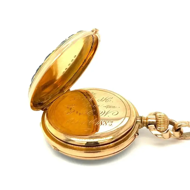 French Blue Enamel Diamond Pendant Watch – 1880s — عکس ۵ از رکورد آرشیو WatchMuseum