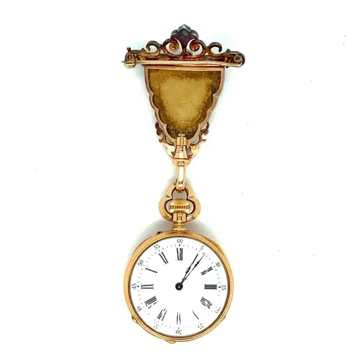 French Blue Enamel Diamond Pendant Watch – 1880s — عکس ۷ از رکورد آرشیو WatchMuseum