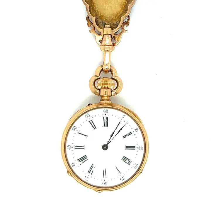 French Blue Enamel Diamond Pendant Watch – 1880s — عکس ۸ از رکورد آرشیو WatchMuseum