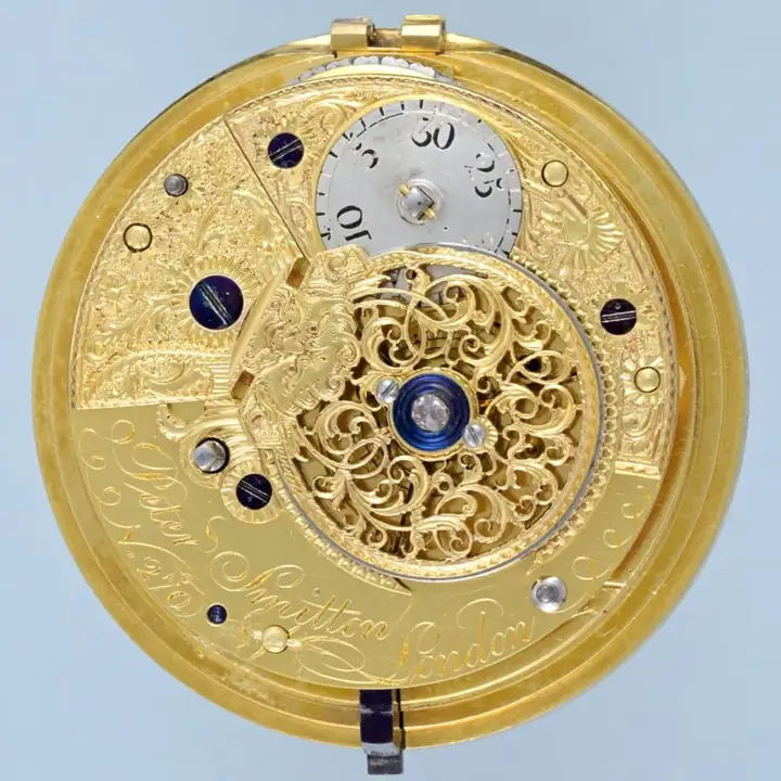 GILT CENTRE SECONDS ENGLISH CYLINDER – Circa 1790 — عکس ۵ از رکورد آرشیو WatchMuseum