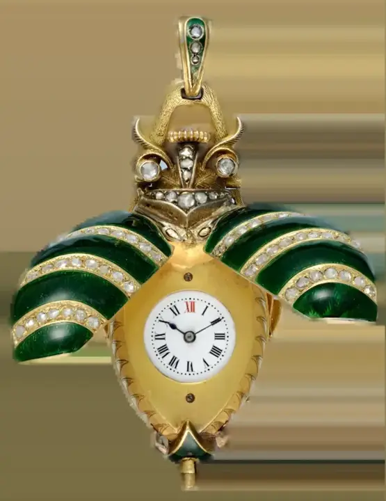 GOLD AND ENAMEL BEETLE FORM WATCH – 1880 — عکس ۱ از رکورد آرشیو WatchMuseum