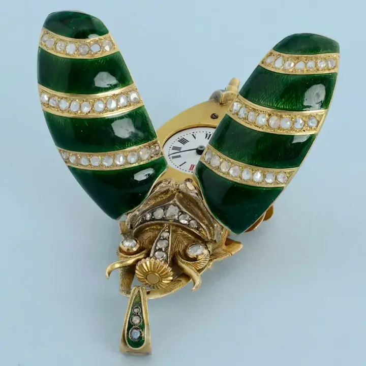 GOLD AND ENAMEL BEETLE FORM WATCH – 1880 — عکس ۲ از رکورد آرشیو WatchMuseum
