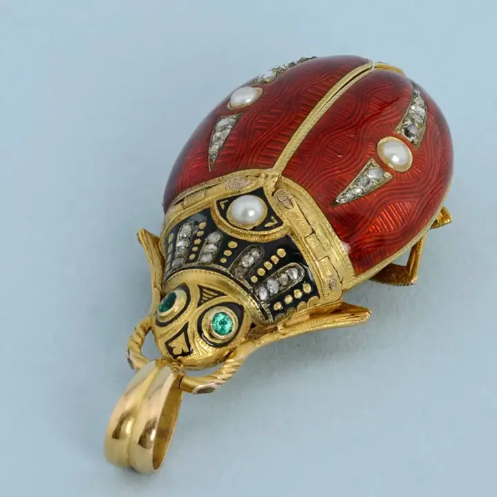 GOLD AND ENAMEL BEETLE FORM WATCH – 1880 — عکس ۴ از رکورد آرشیو WatchMuseum