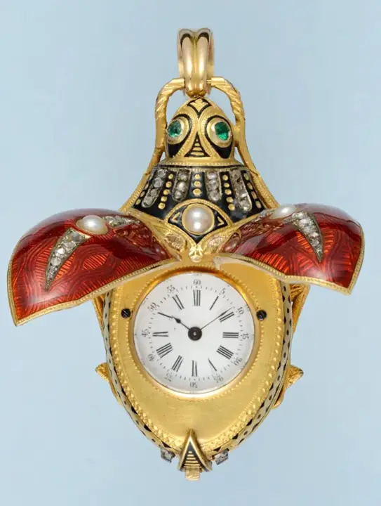 GOLD AND ENAMEL BEETLE FORM WATCH – 1880 — عکس ۸ از رکورد آرشیو WatchMuseum