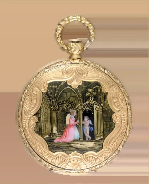 GOLD AND ENAMEL CYLINDER POCKET WATCH – 1850 — عکس ۱ از رکورد آرشیو WatchMuseum
