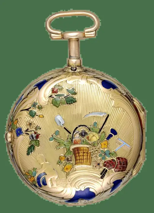 GOLD AND ENAMEL QUARTER REPEATING FRENCH VERGE – Circa 1770 — عکس ۱ از رکورد آرشیو WatchMuseum