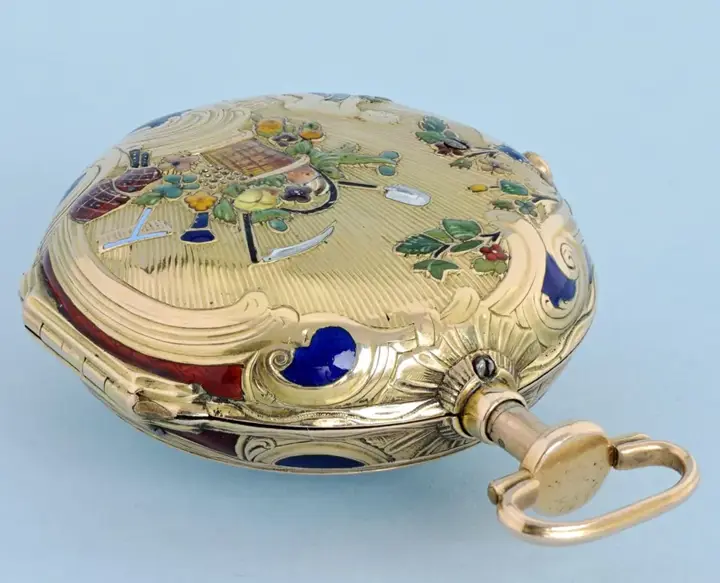 GOLD AND ENAMEL QUARTER REPEATING FRENCH VERGE – Circa 1770 — عکس ۳ از رکورد آرشیو WatchMuseum