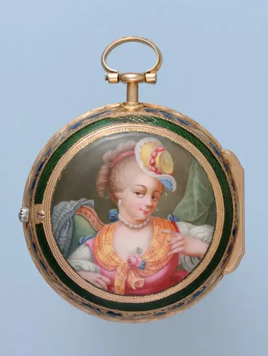 GOLD AND ENAMEL TRIPLE CASED VERGE POCKET WATCH – 1780 — عکس ۲ از رکورد آرشیو WatchMuseum