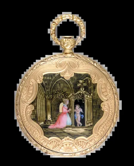 Gold & Enamel Cylinder Pocket Watch – Circa 1850 — عکس ۱ از رکورد آرشیو WatchMuseum
