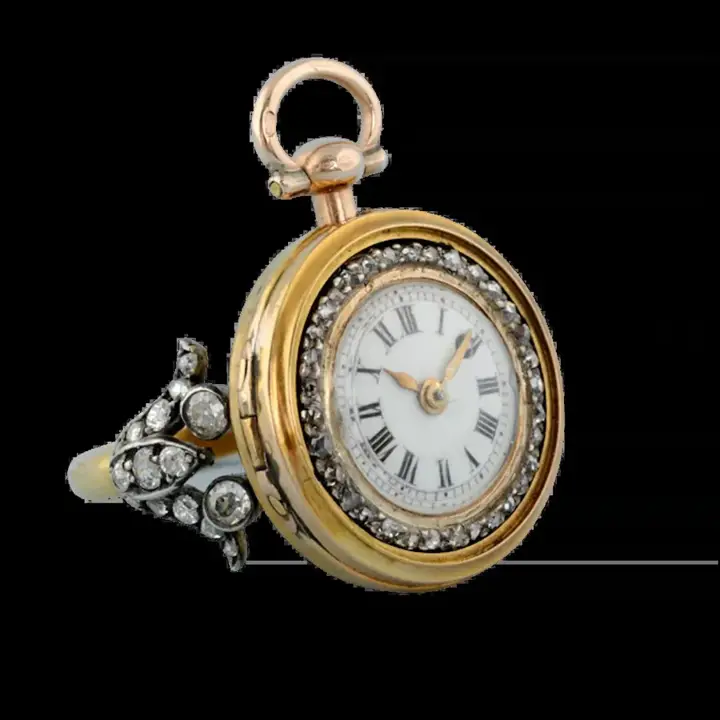 GOLD WATCH AND DIAMOND SET RING MOUNT – 1780 — عکس ۱ از رکورد آرشیو WatchMuseum
