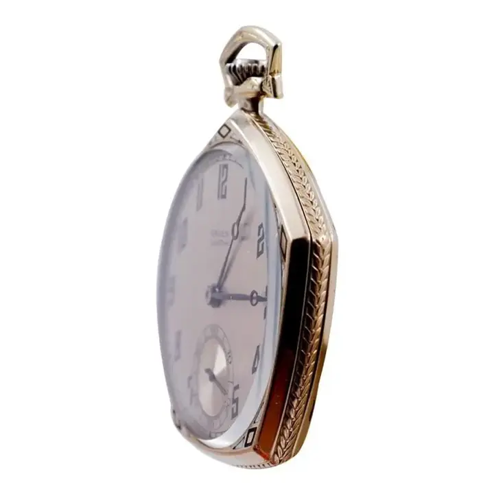 Gruen Yellow Gold Filled Art Deco Pocket Watch with Original Stern Dial – 1920”s — عکس ۴ از رکورد آرشیو WatchMuseum