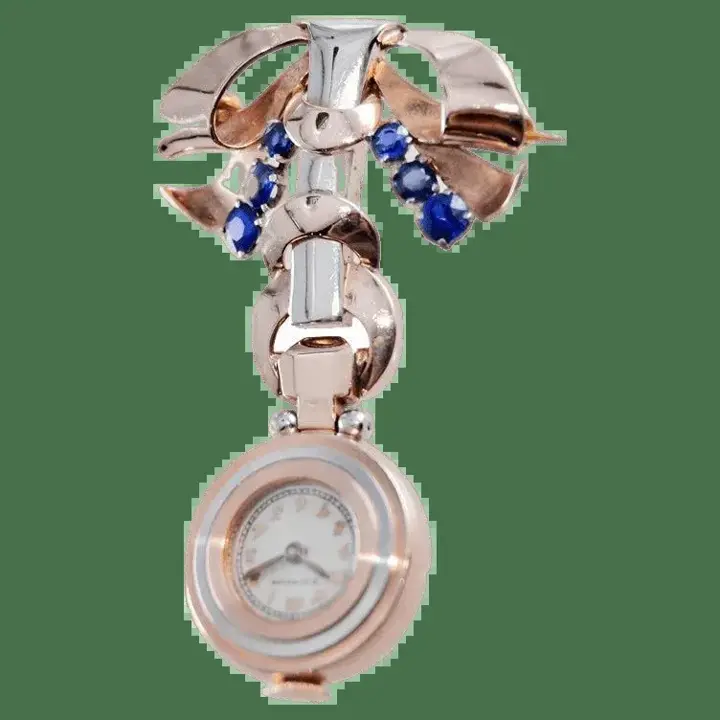 Gubelin 14Kt. Multi Coloured Art Deco Ladies Pendant Watch by Movado – Circa 1930”s — عکس ۱ از رکورد آرشیو WatchMuseum