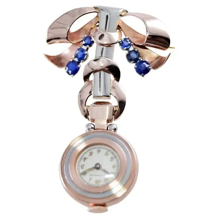 Gubelin 14Kt. Multi Coloured Art Deco Ladies Pendant Watch by Movado – Circa 1930”s — عکس ۲ از رکورد آرشیو WatchMuseum