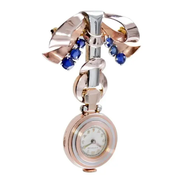 Gubelin 14Kt. Multi Coloured Art Deco Ladies Pendant Watch by Movado – Circa 1930”s — عکس ۳ از رکورد آرشیو WatchMuseum