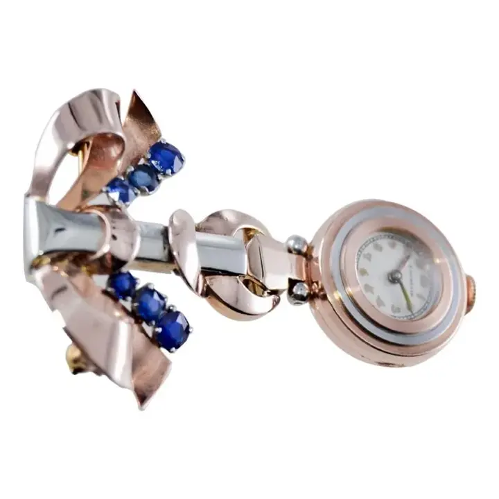 Gubelin 14Kt. Multi Coloured Art Deco Ladies Pendant Watch by Movado – Circa 1930”s — عکس ۶ از رکورد آرشیو WatchMuseum