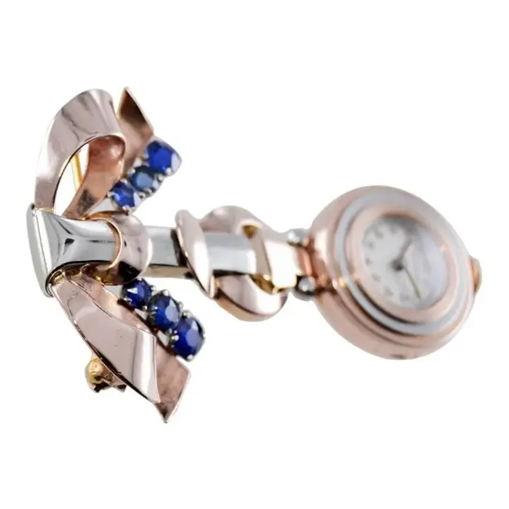 Gubelin 14Kt. Multi Coloured Art Deco Ladies Pendant Watch by Movado – Circa 1930”s — عکس ۷ از رکورد آرشیو WatchMuseum