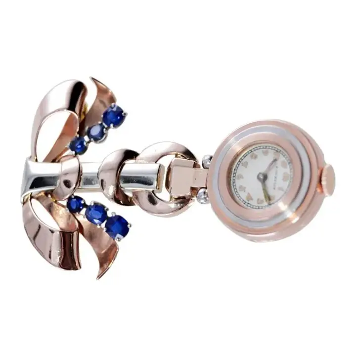 Gubelin 14Kt. Multi Coloured Art Deco Ladies Pendant Watch by Movado – Circa 1930”s — عکس ۸ از رکورد آرشیو WatchMuseum