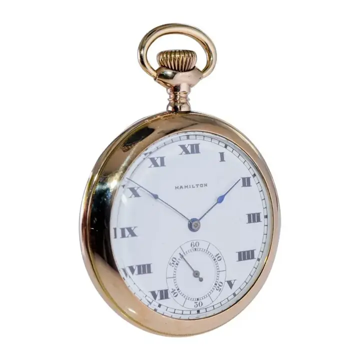 Hamilton Gold Filled Pocket Watch with Kiln Fired Dial – 1916 — عکس ۲ از رکورد آرشیو WatchMuseum