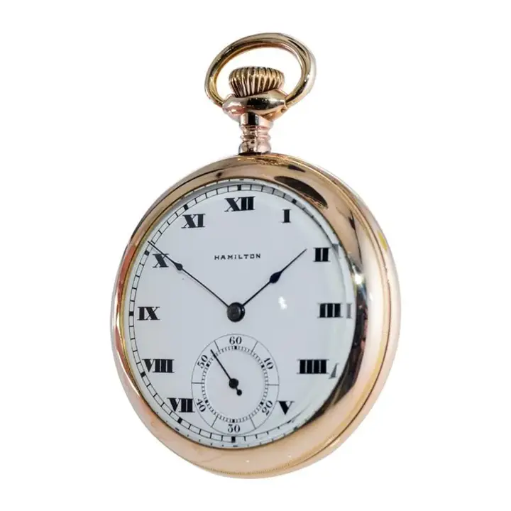 Hamilton Gold Filled Pocket Watch with Kiln Fired Dial – 1916 — عکس ۴ از رکورد آرشیو WatchMuseum