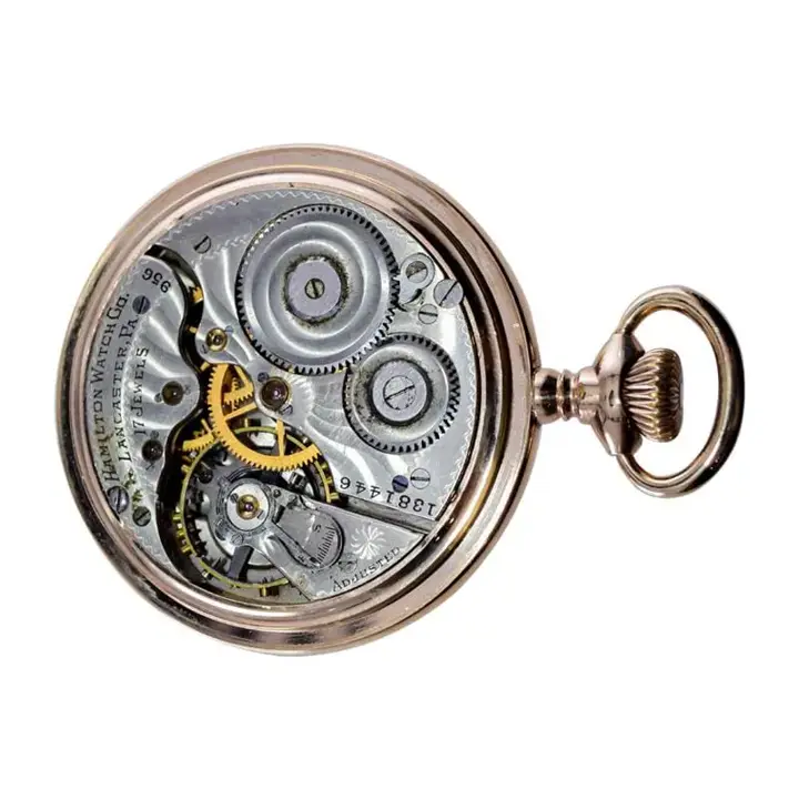 Hamilton Gold Filled Pocket Watch with Kiln Fired Dial – 1916 — عکس ۸ از رکورد آرشیو WatchMuseum