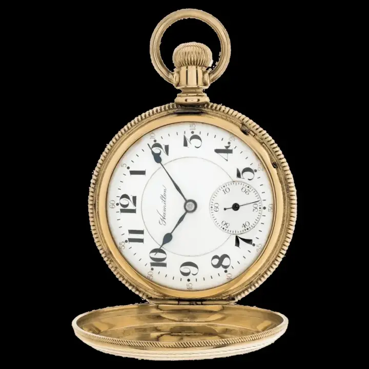 Hamilton Hunter 14k Yellow Gold Pocket Watch – 1886 — عکس ۱ از رکورد آرشیو WatchMuseum