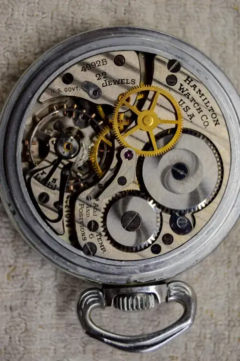 Hamilton Steel Military Timer Pocket Watch – Circa 1940’s — عکس ۲ از رکورد آرشیو WatchMuseum