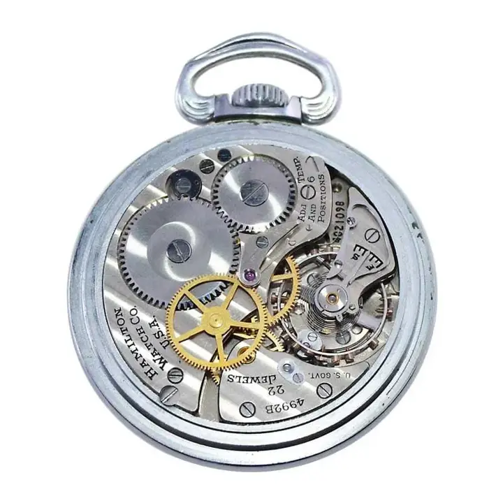 Hamilton Steel Military Timer Pocket Watch – Circa 1940’s — عکس ۶ از رکورد آرشیو WatchMuseum