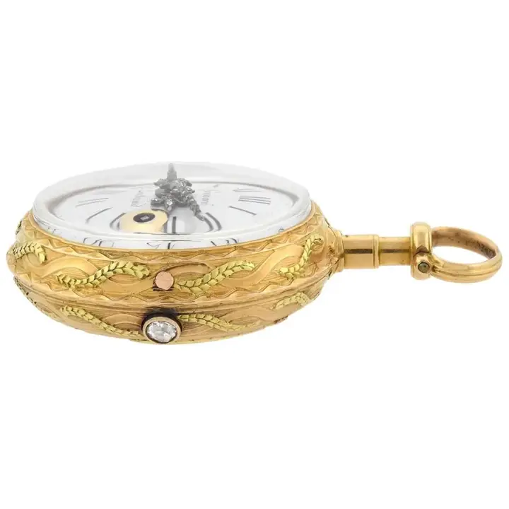 Honnore Lieutaud of Marseille Georgian 18 Karat Gold Diamond Pocket Watch – Circa 1780 — عکس ۴ از رکورد آرشیو WatchMuseum