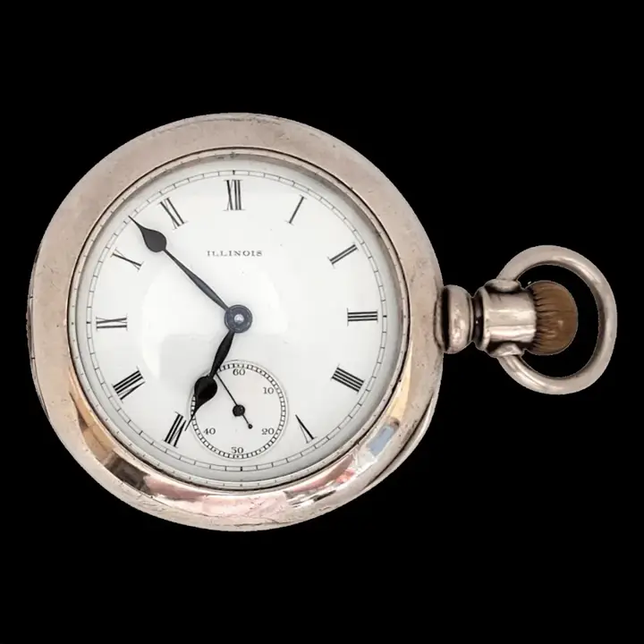 Illinois Pocket Watch Silver Working Case 7 Jewel Hunting – 1886 — عکس ۱ از رکورد آرشیو WatchMuseum