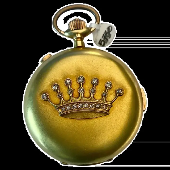 Invicta Diamond Crown 14k Gold Minute Pocket Watch – 1880 — عکس ۱ از رکورد آرشیو WatchMuseum