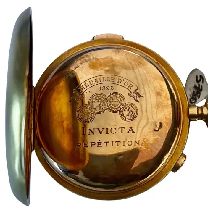 Invicta Diamond Crown 14k Gold Minute Pocket Watch – 1880 — عکس ۶ از رکورد آرشیو WatchMuseum