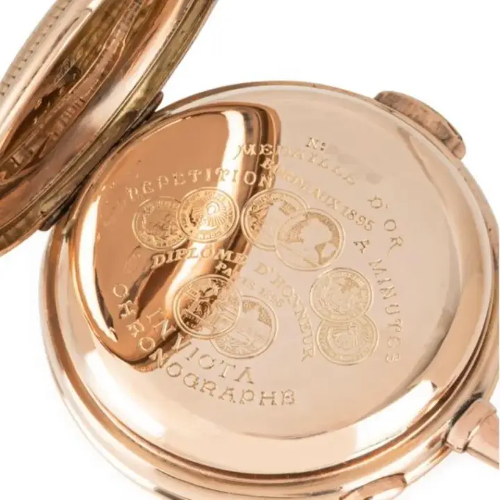 Invicta 14CT Rose Gold Minute Repeated Chronograph Pocket Watch – 1890 — عکس ۴ از رکورد آرشیو WatchMuseum