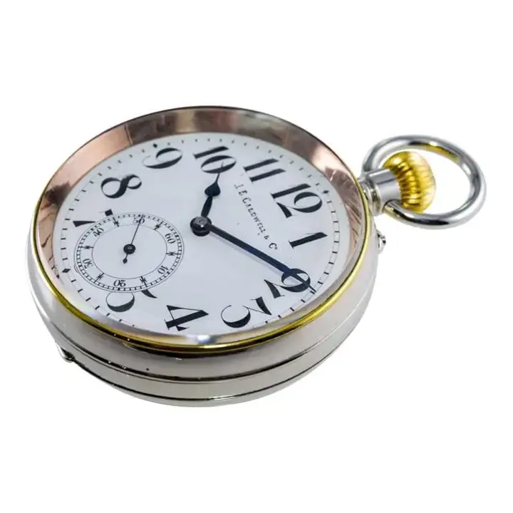 J.E Caldwaell & Co. Nickel Silver Oversized Pocket Watch with Enamel Dial – 1915 — عکس ۷ از رکورد آرشیو WatchMuseum