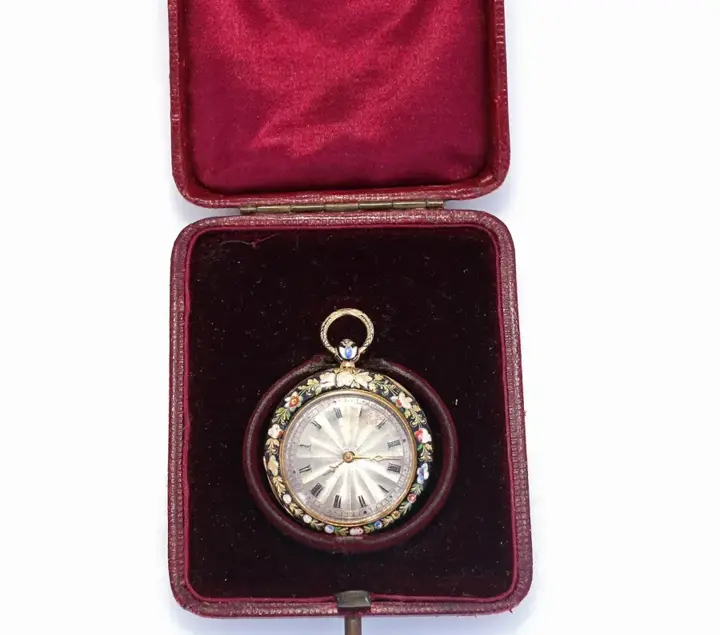 Ladies Pendant Le Roy Enamel Gold French Pocket Watch – 1890 — عکس ۲ از رکورد آرشیو WatchMuseum