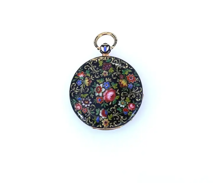 Ladies Pendant Le Roy Enamel Gold French Pocket Watch – 1890 — عکس ۴ از رکورد آرشیو WatchMuseum