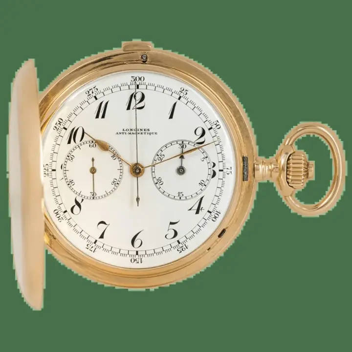 Longines 18CT Gold Chronograph Pocket Watch – C1900s — عکس ۱ از رکورد آرشیو WatchMuseum