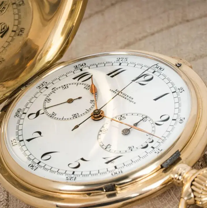 Longines 18CT Gold Chronograph Pocket Watch – C1900s — عکس ۲ از رکورد آرشیو WatchMuseum
