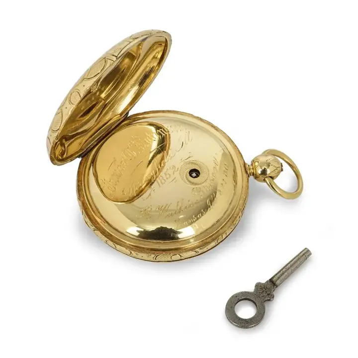 Massive Yellow Gold Keywind Fusee Railway Timepiece – 1849 — عکس ۴ از رکورد آرشیو WatchMuseum