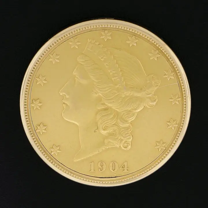 Mauboussin 18k Gold Hidden Pocket Watch in Double Eagle 20 Dollar Liberty Coin – 1950 — عکس ۲ از رکورد آرشیو WatchMuseum