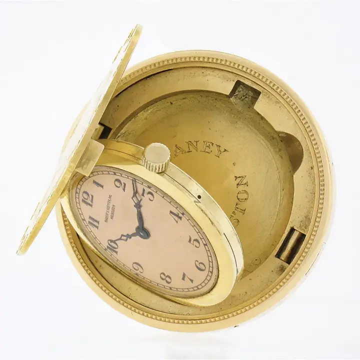 Mauboussin 18k Gold Hidden Pocket Watch in Double Eagle 20 Dollar Liberty Coin – 1950 — عکس ۷ از رکورد آرشیو WatchMuseum