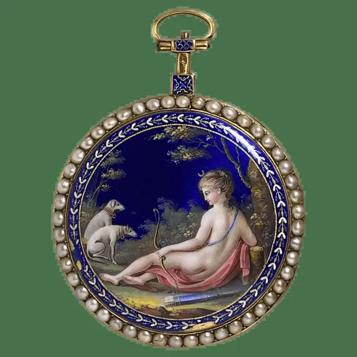 Napoleon Bonaparte 18K Gold Enamel Pearl Pocket Watch – 19th Century — عکس ۱ از رکورد آرشیو WatchMuseum