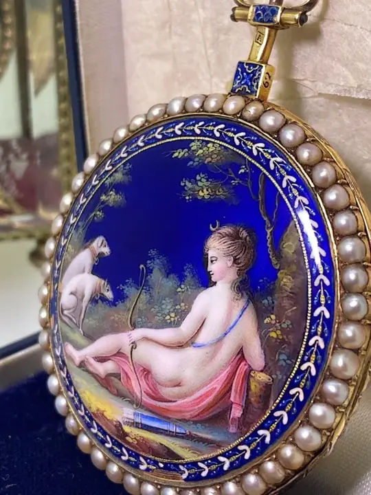 Napoleon Bonaparte 18K Gold Enamel Pearl Pocket Watch – 19th Century — عکس ۳ از رکورد آرشیو WatchMuseum