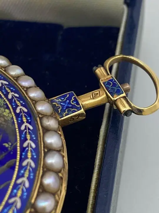 Napoleon Bonaparte 18K Gold Enamel Pearl Pocket Watch – 19th Century — عکس ۴ از رکورد آرشیو WatchMuseum