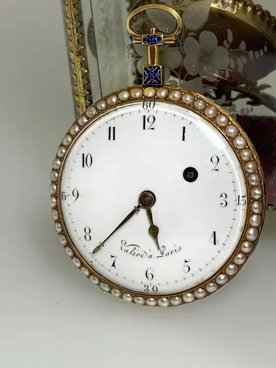 Napoleon Bonaparte 18K Gold Enamel Pearl Pocket Watch – 19th Century — عکس ۵ از رکورد آرشیو WatchMuseum