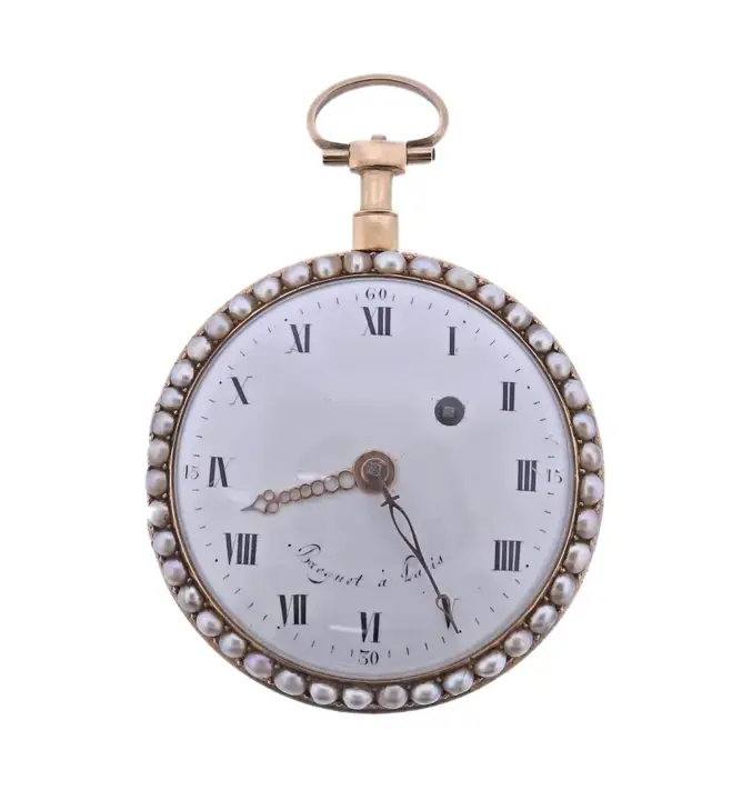 Paris Gold Pearl Enamel Diamond Pocket Watch – 19th Century — عکس ۲ از رکورد آرشیو WatchMuseum