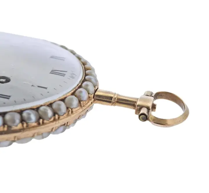 Paris Gold Pearl Enamel Diamond Pocket Watch – 19th Century — عکس ۳ از رکورد آرشیو WatchMuseum
