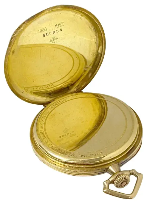 Patek Philippe Yellow Gold Chased Porcelain Dial Pocket Watch – 1920s — عکس ۷ از رکورد آرشیو WatchMuseum