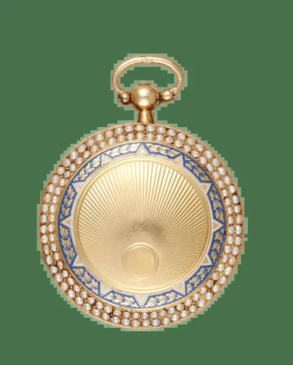 PEARL SET GOLD AND ENAMEL PENDANT WATCH – Circa 1820 — عکس ۱ از رکورد آرشیو WatchMuseum