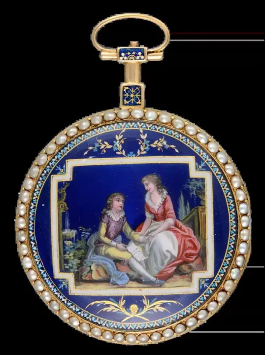 PEARL SET GOLD AND ENAMEL WATCH – 1800 — عکس ۱ از رکورد آرشیو WatchMuseum