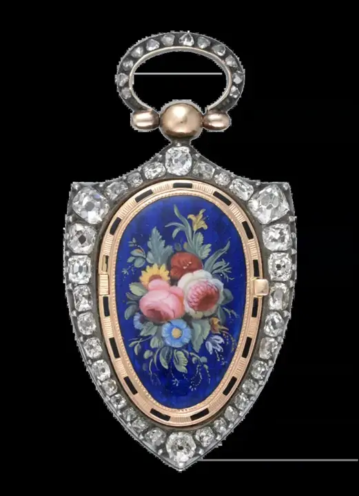 DIAMOND SET VISIBLE BALANCE PENDANT WATCH – 19th Century — عکس ۱ از رکورد آرشیو WatchMuseum